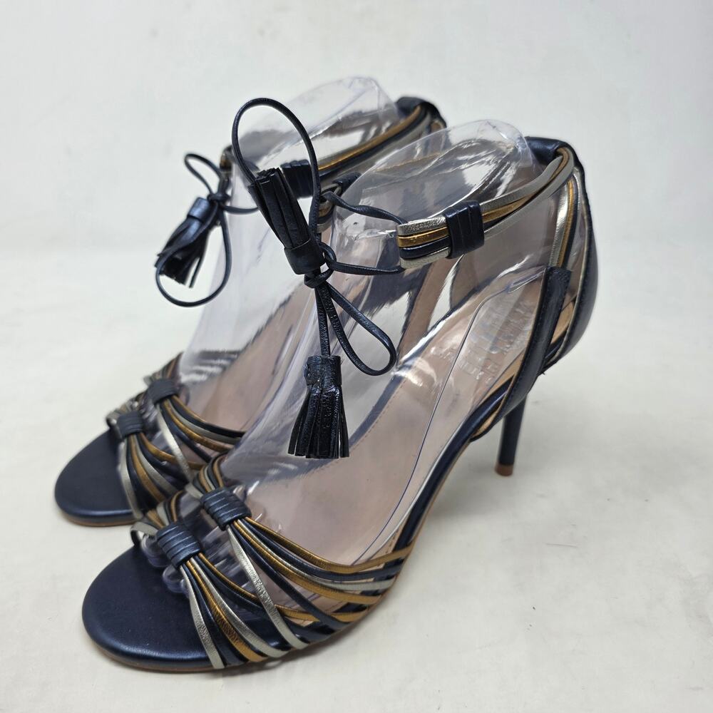 Vince Camuto Strappy Tassel Heels Women’s Size 7.5 Blue Gold